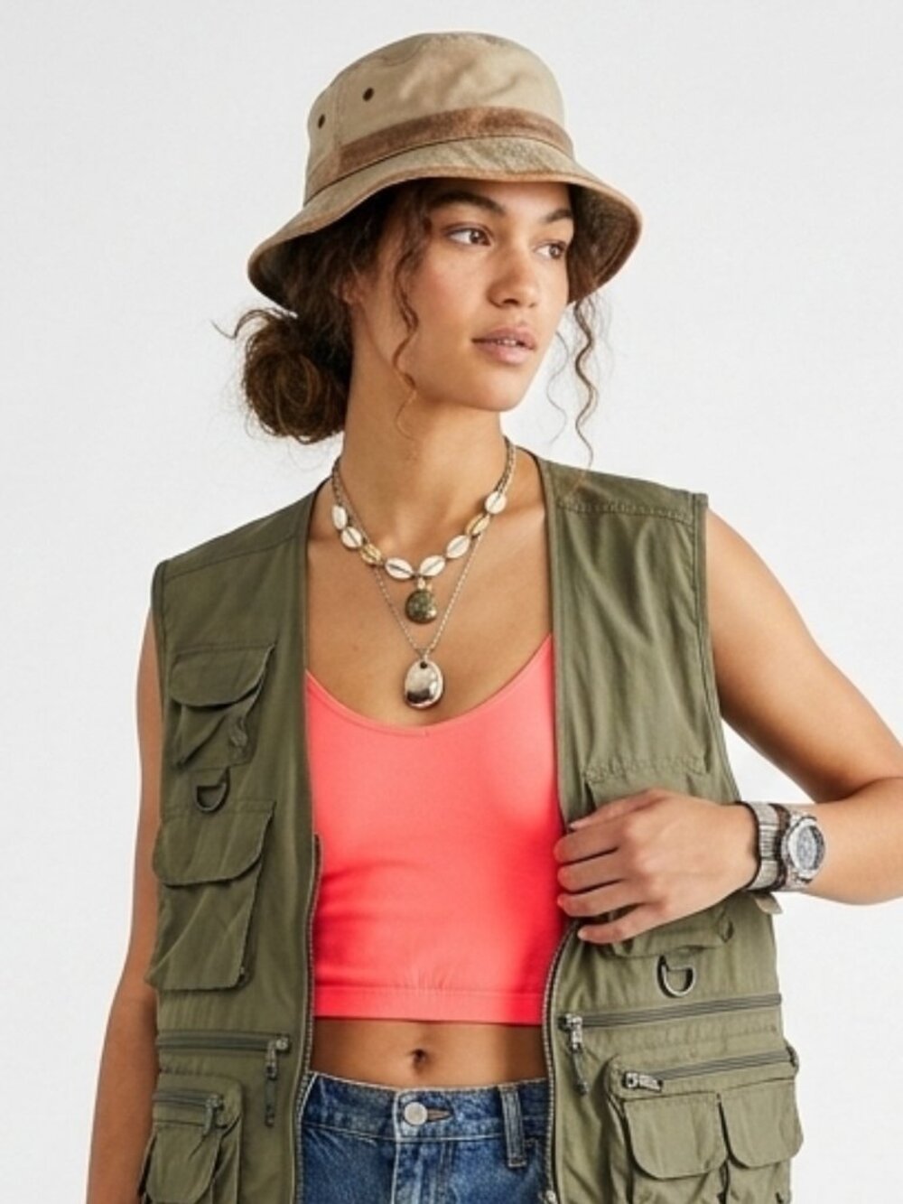 Free People Intimately Skinny Strap Streamless Neon Pink Crop Cami Top 90s y2k